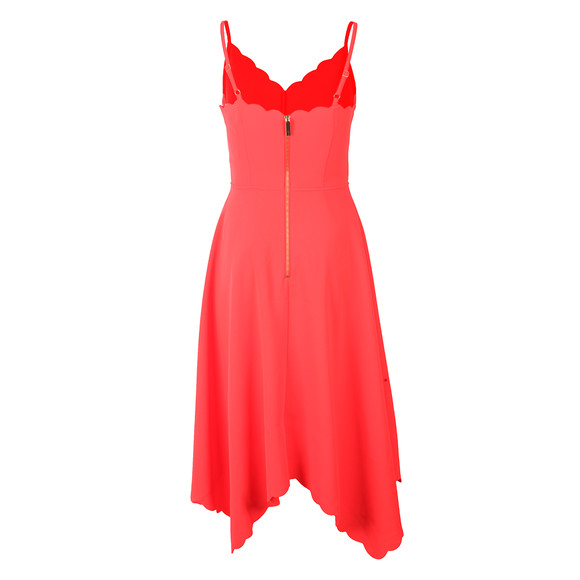 Ted Baker Womens Orange Simbah Scallop Asymmetric Hem Dress #2