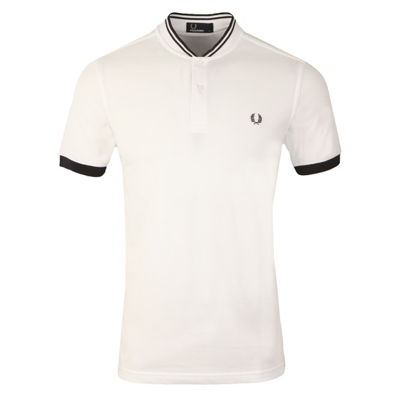 Fred Perry Mens White Bomber Collar Polo Shirt main image