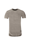 Project X Paris Mens Grey Suede Ribbed T Shirt