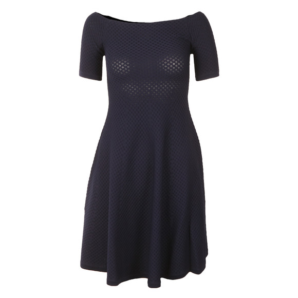 Michael Kors Womens Blue Off Shoulder Texture Dress #1