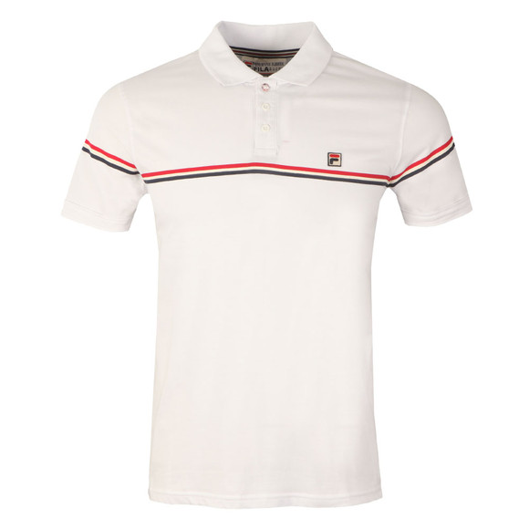 Fila Mens White Martelli Printed Polo Shirt main image