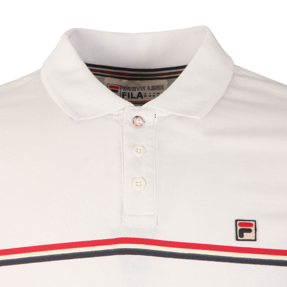 Fila Mens White Martelli Printed Polo Shirt main image