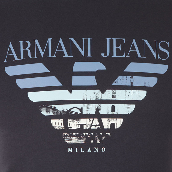 Armani Jeans Mens Blue Milano Logo T Shirt main image