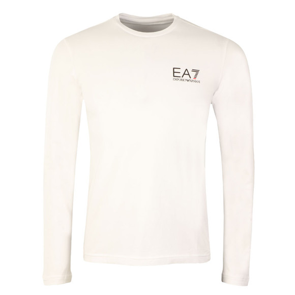 EA7 Emporio Armani Mens White Small Logo Long Sleeve T Shirt main image