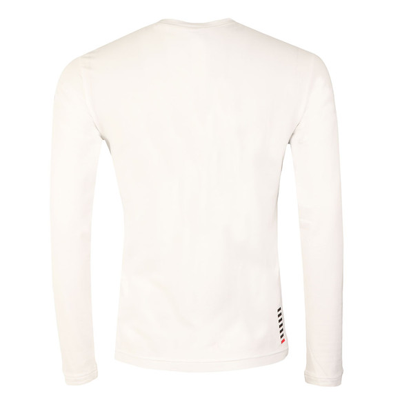 EA7 Emporio Armani Mens White Small Logo Long Sleeve T Shirt main image