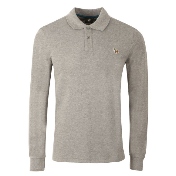 Paul Smith Mens Grey New Zebra Long Sleeve Polo Shirt main image