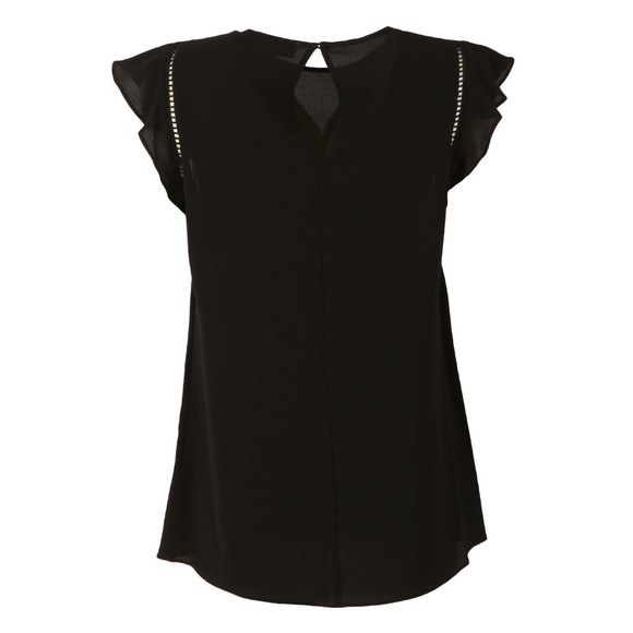 Michael Kors Womens Black Flounce Sleeve Top #2