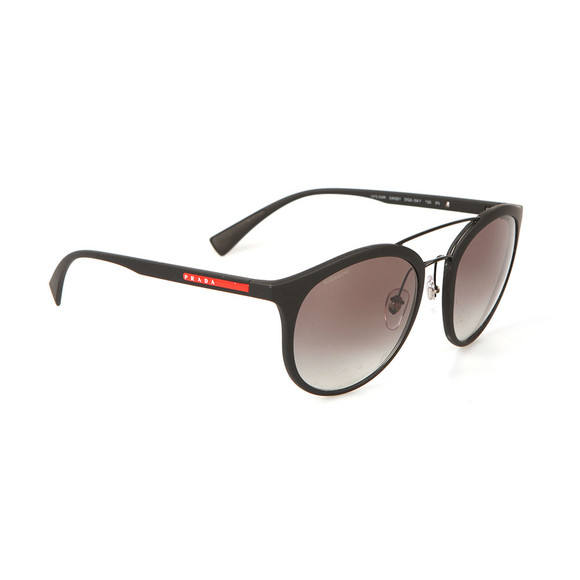 Prada Linea Rossa Mens Black 04RS Rounded Sunglasses #1