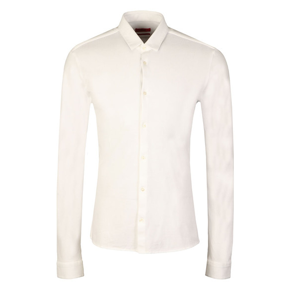 HUGO Mens White Ero3 Pique Shirt #1