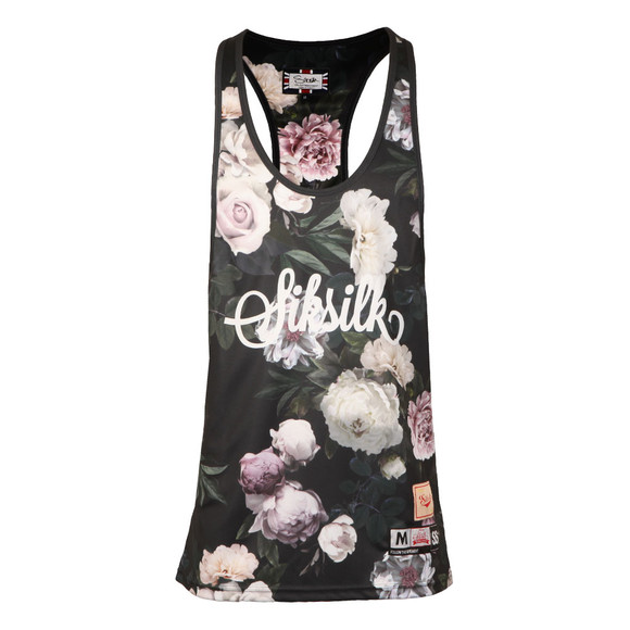 Sik Silk Mens Black Dark Garden Poly Racer Vest main image