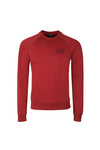 EA7 Emporio Armani Mens Red Small Logo Crew Sweatshirt