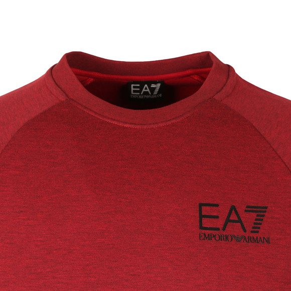 EA7 Emporio Armani Mens Red Small Logo Crew Sweatshirt main image