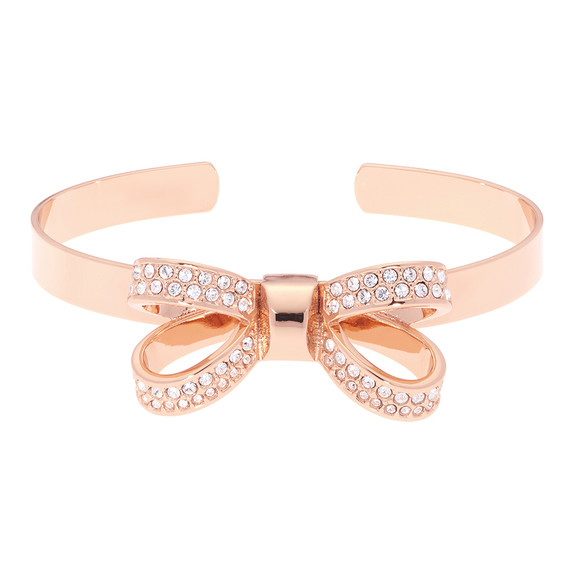 Ted Baker Womens Pink Olexaa Opulent Pave Bow Cuff main image