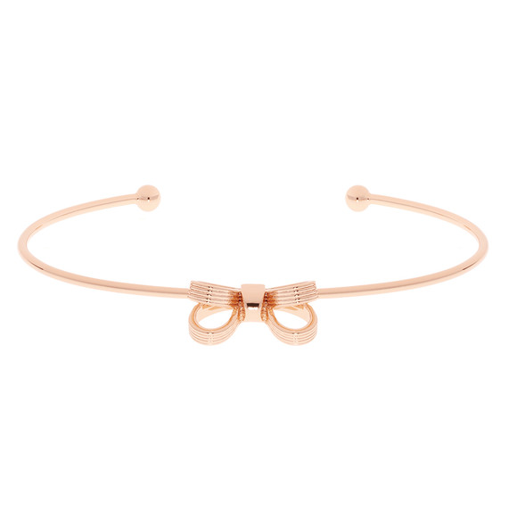 Ted Baker Womens Pink Rose Gold Olken Mini Opulent Bow Cuff #2