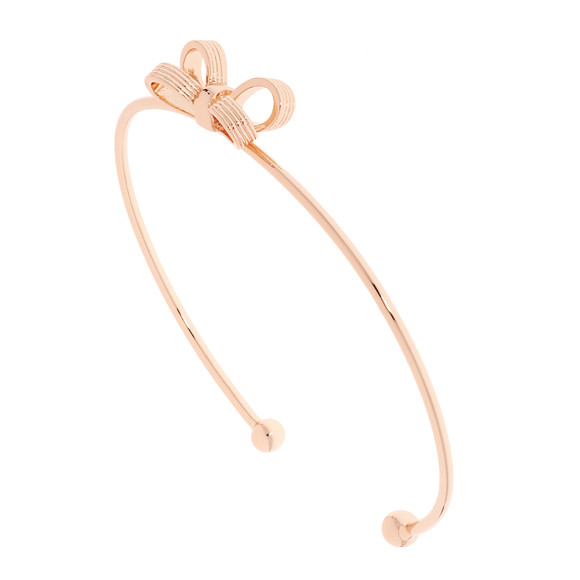 Ted Baker Womens Pink Rose Gold Olken Mini Opulent Bow Cuff #1