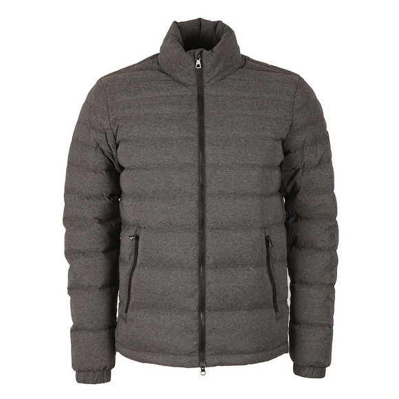 EA7 Emporio Armani Mens Grey Shield Badge Puffer Jacket main image