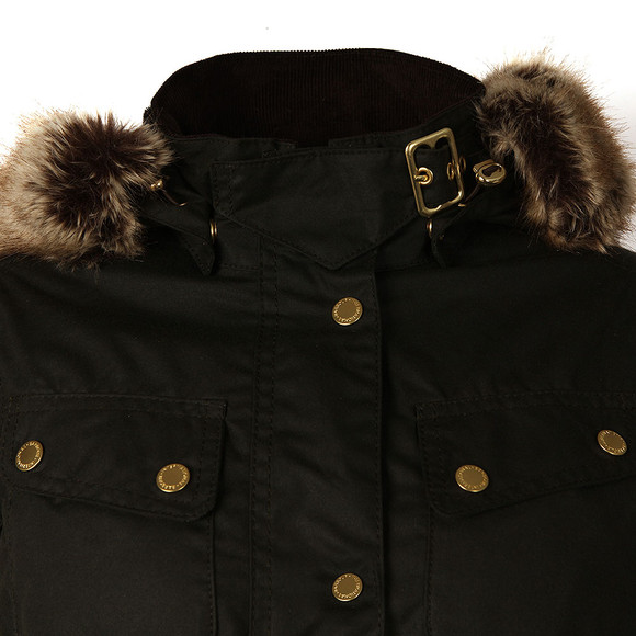 Barbour International Womens Green Mallory Wax Jacket #2