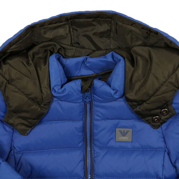 Armani Baby Boys Blue Hooded Puffer Jacket main image