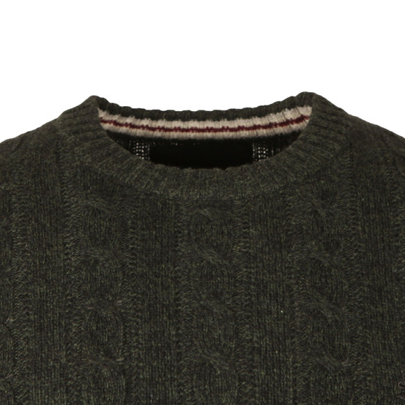 Superdry Mens Green Harlo Cable Crew Jumper main image