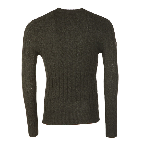 Superdry Mens Green Harlo Cable Crew Jumper main image