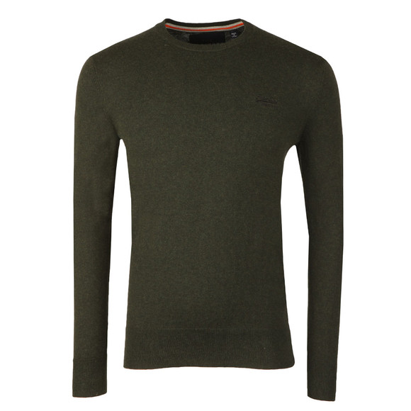 Superdry Mens Green Orange Label Crew Jumper main image