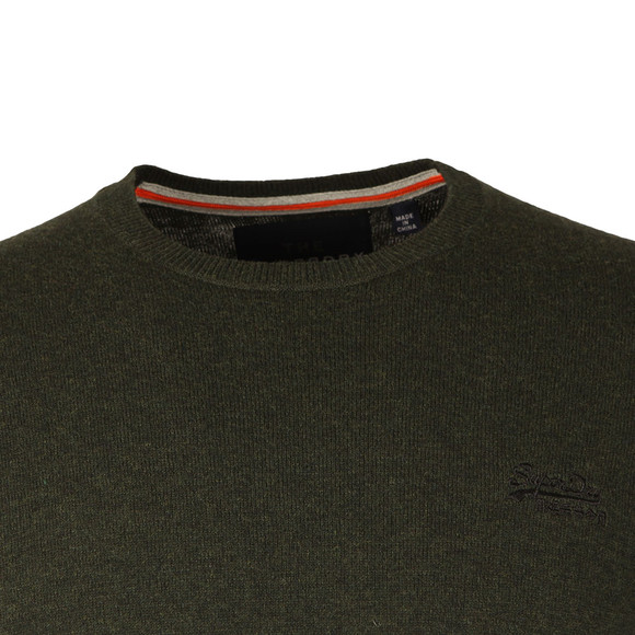 Superdry Mens Green Orange Label Crew Jumper main image