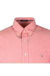 Gant Mens Red Poplin Bankers Stripe Shirt