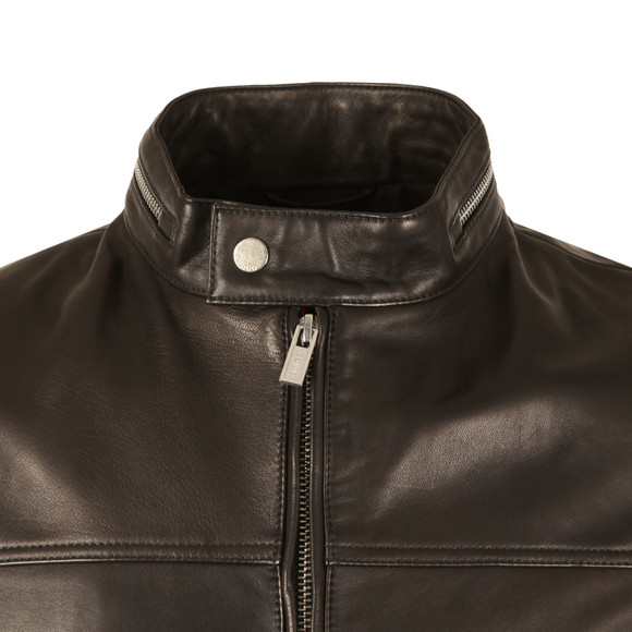 HUGO Mens Black Luckas Leather Jacket main image