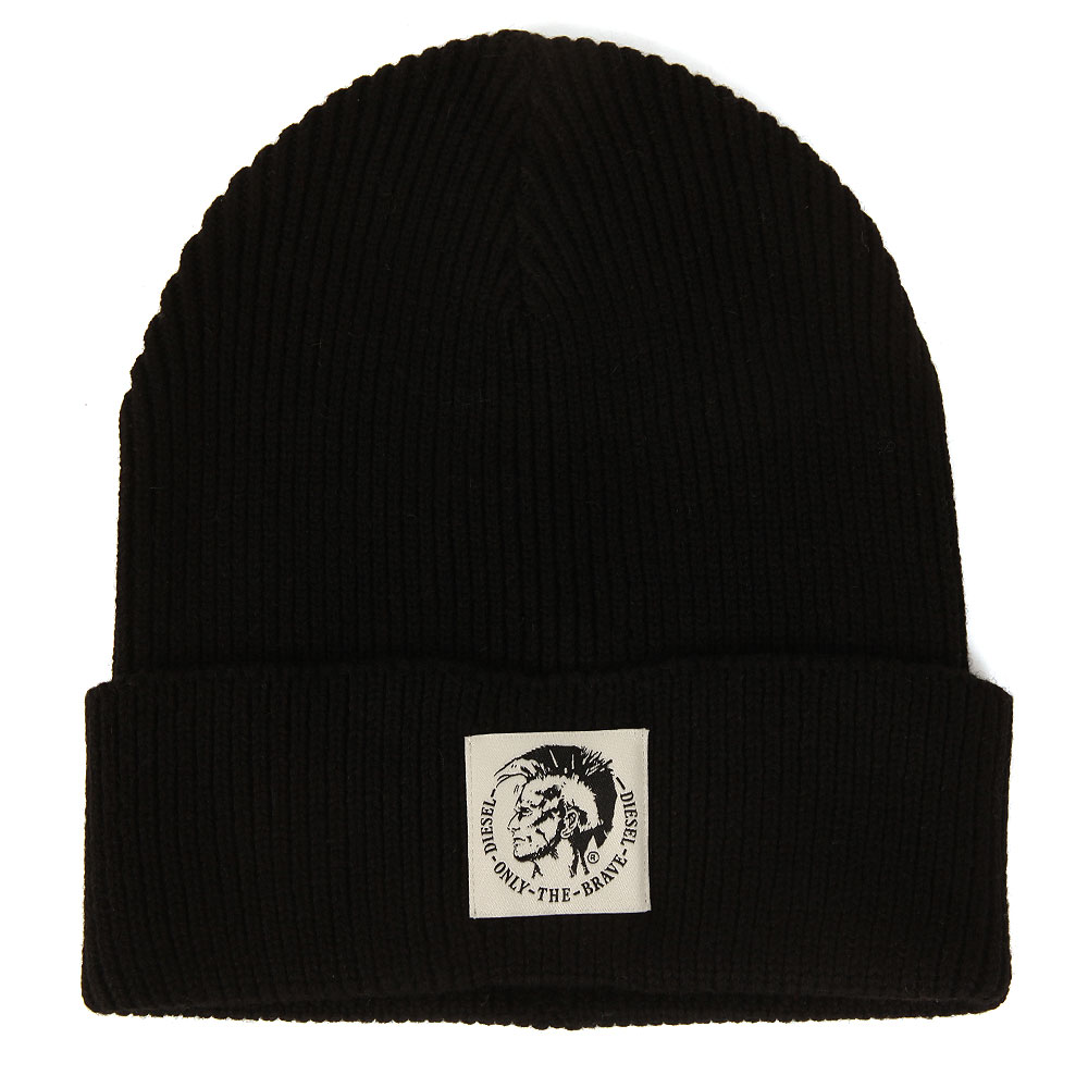 DIESEL K-Coder-H 2x2 ニットキャップロゴ K-CODER-H 2X2 : Ribbed beanie with logo patch | Diesel