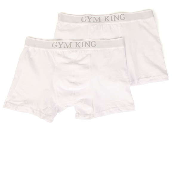 Gym King Mens White 2 Pack Boxer Shorts main image