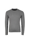 Weekend Offender Mens Grey Woods Cable Knit Jumper