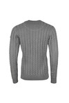Weekend Offender Mens Grey Woods Cable Knit Jumper