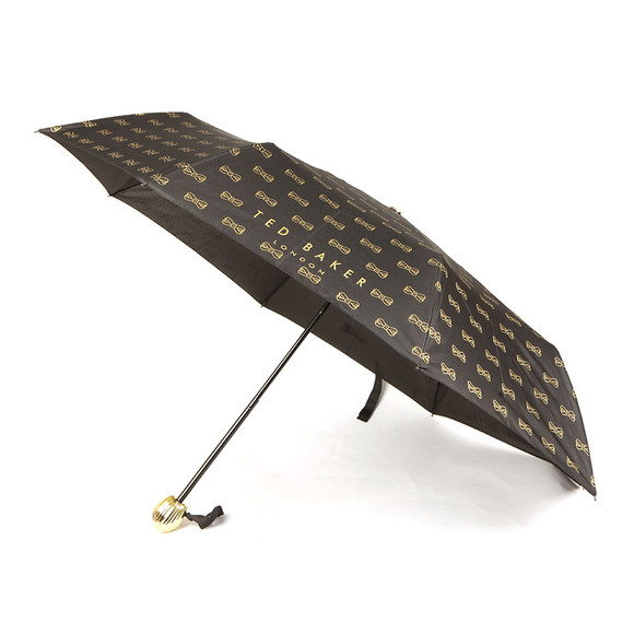 Ted Baker Womens Black Slyvie Bow Embossed Umbrella #1