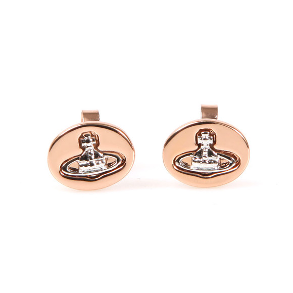 Vivienne Westwood Womens Bronze Embossed Logo Stud Earring #1