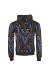 EA7 Emporio Armani Mens Blue All Over Print Overhead Hoody
