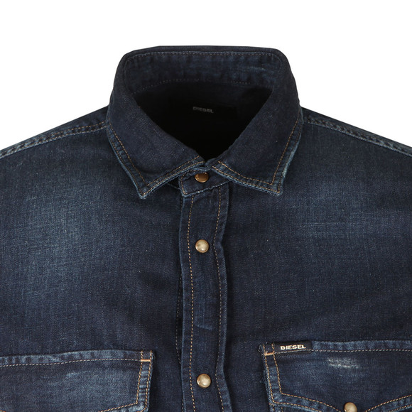 Diesel Mens Blue D-Rooke Denim Shirt #2