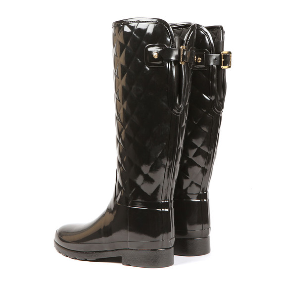 Hunter Womens Black Refined Gloss Quilt Tall Boot main image