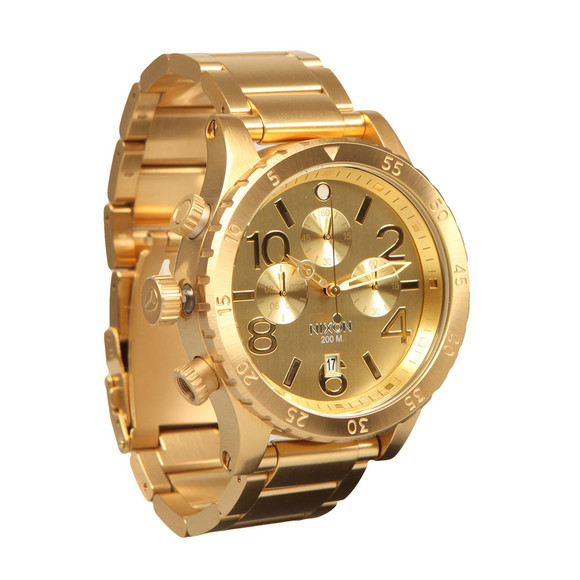 Nixon Mens Gold Nixon 48-20 Chrono Watch main image