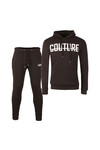 Fresh Couture Mens Black Overhead Full Tracksuit