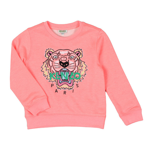 Kenzo Kids Girls Pink Tiger Sweatshirt #1