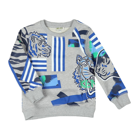 Kenzo Kids Boys Grey Tiger & Friends Sweatshirt #1