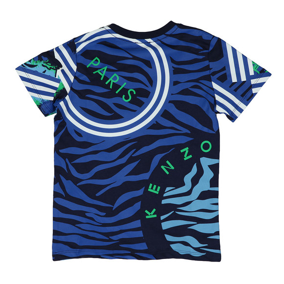 Kenzo Kids Boys Blue Tiger & Friends T Shirt main image