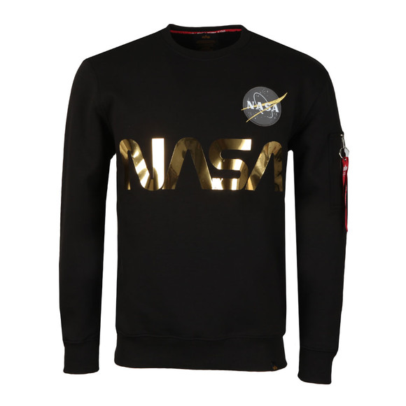 Alpha Industries Mens Black NASA Reflective Sweat main image