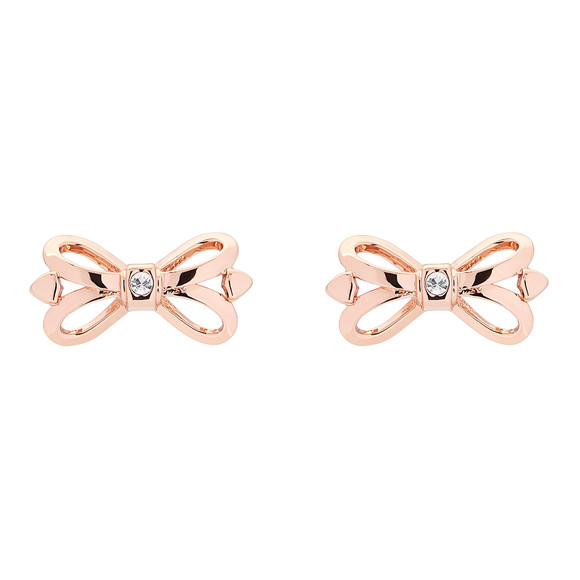 Ted Baker Womens Pink Rose Gold Harmone Bow Stud Earring #1
