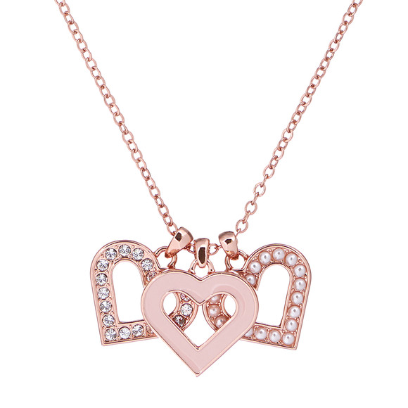 Ted Baker Womens Pink Rose Gold Ezzrela Enchanted Heart Pendant main image