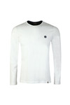 Pretty Green Mens White LS Cotton T-Shirt