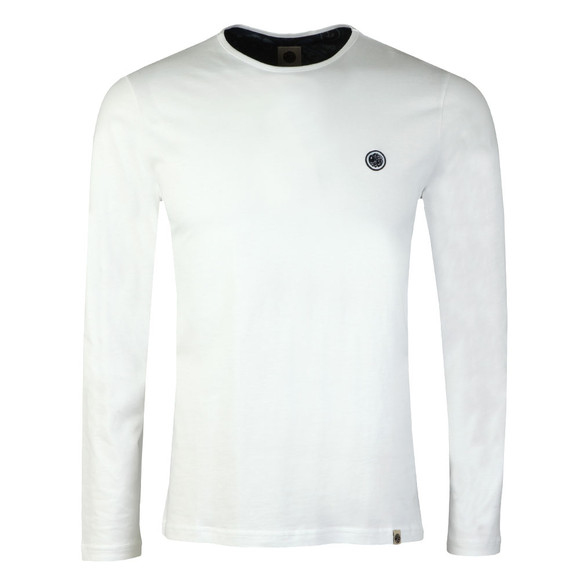 Pretty Green Mens White LS Cotton T-Shirt main image