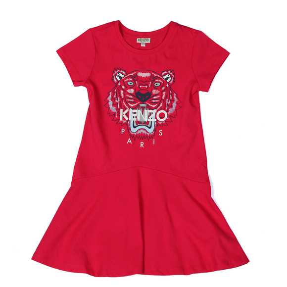 Kenzo Kids Girls Pink Tiger Print Dress main image