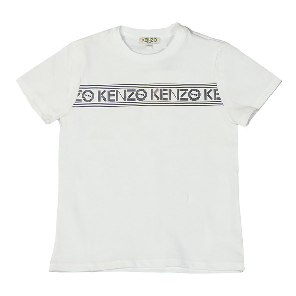 Kenzo Kids Boys White Stripe Logo T Shirt #1