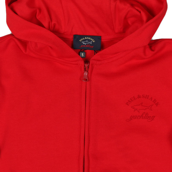 Paul & Shark Cadets Boys Red Tonal Logo Full Zip Hoody main image